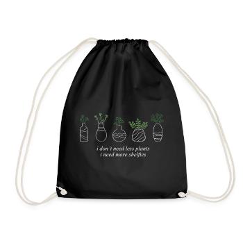 Pflanzen Regale Grafik T-Shirts - Turnbeutel - Schwarz - Vorne