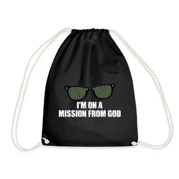 I m on a mission from God White - Turnbeutel - Schwarz - Vorne