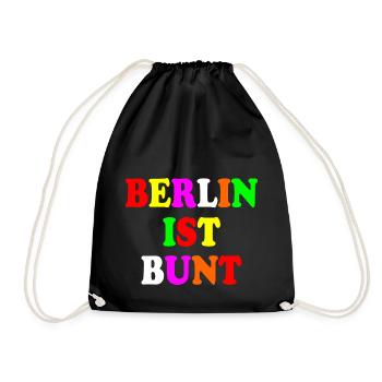 Berlin ist bunt - Turnbeutel - Schwarz - Vorne