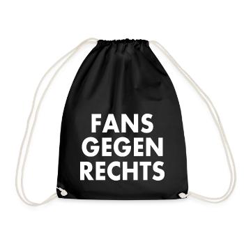 Fans gegen rechts - Turnbeutel - Schwarz - Vorne