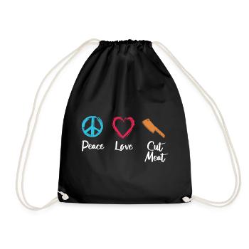 Paix, amour, couper la chair - Sac de sport léger - noir - Devant