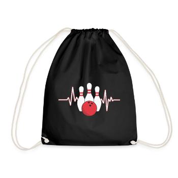 Conception de battement de cœur de bowling - Sac de sport léger - noir - Devant