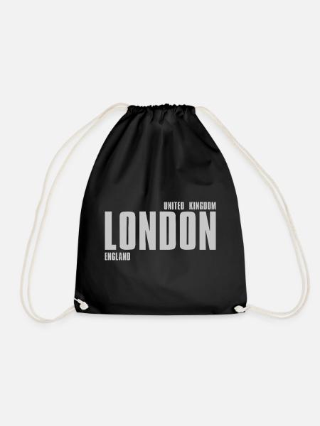 LONDON Schriftart Grafiken in Graustufen - Turnbeutel - Schwarz