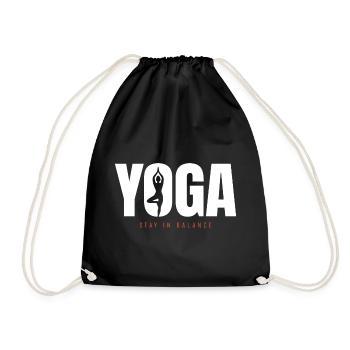 Yoga Balance – Stay in Balance Motivation - Drawstring Bag - black - Front