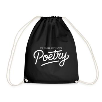 Poetry Day Hand Lettering - Drawstring Bag - black - Front