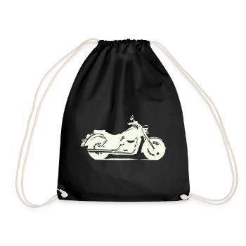 Moto-Silhouette Night Ride - Drawstring Bag - black - Front