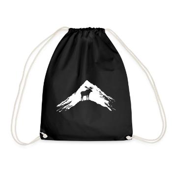 Moose Hikers for Nature Lovers Quiet Mountain - Drawstring Bag - black - Front