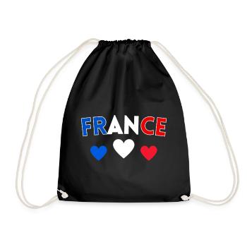 France Flag Gift Men Women France Gift - Drawstring Bag - black - Front