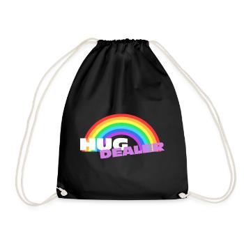 Autocollants Hug Dealer : design arc-en-ciel coloré - Sac de sport léger - noir - Devant