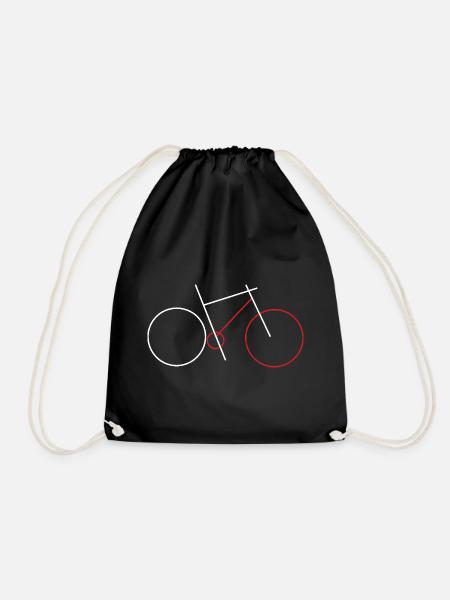 Fahrrad Line Art Minimalismus Bike Motiv Radfahrer - Turnbeutel - Schwarz