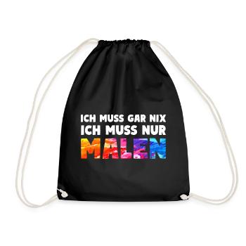NUR MALEN Maler Kunst Spruch - Turnbeutel - Schwarz - Vorne