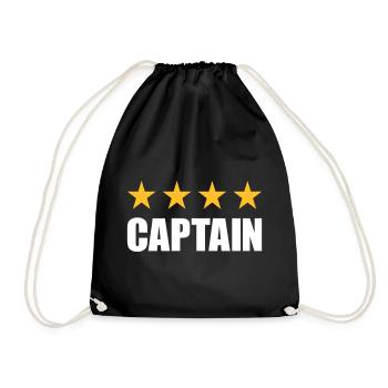 Captain (Vier Sterne in einer Reihe) - Turnbeutel - Schwarz - Vorne