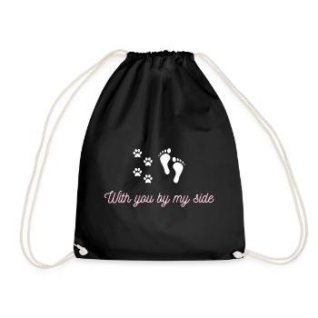 With you by my side - Drawstring Bag - black - Front