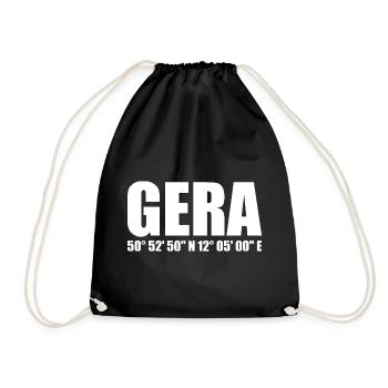 Gera Koordinaten - Turnbeutel - Schwarz - Vorne
