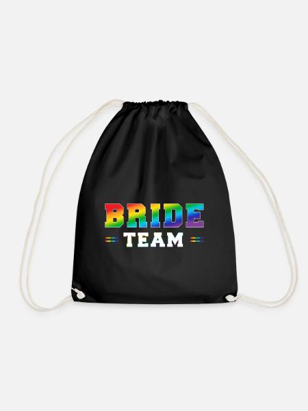 Brautteam Regenbogen W - Turnbeutel - Schwarz