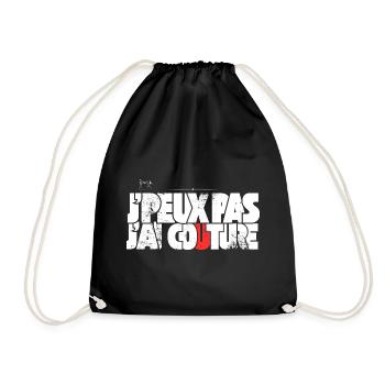 J'peux pas j'ai couture - Sac de sport léger - noir - Devant