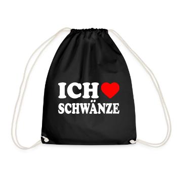 Ich liebe schwänze - Turnbeutel - Schwarz - Vorne