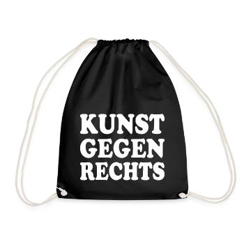 Kunst gegen rechts - Turnbeutel - Schwarz - Vorne