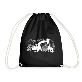 Excavatrice Silhouette Construction Equipment Operator Work - Sac de sport léger - noir - Devant