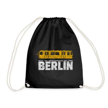 Berlin Tram Graphic - Drawstring Bag - black - Front
