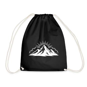 Mountains Clouds Peaks - Drawstring Bag - black - Front