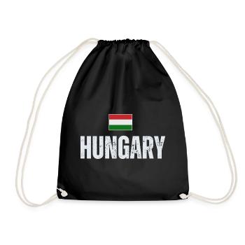 Hungarian flag, Hungarian patriot - Drawstring Bag - black - Front