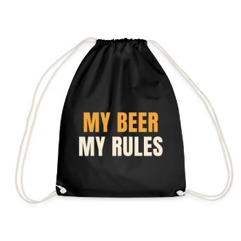 Ma bière Ma règle Bière Drôle Dit Chemise - Sac de sport léger - noir - Devant