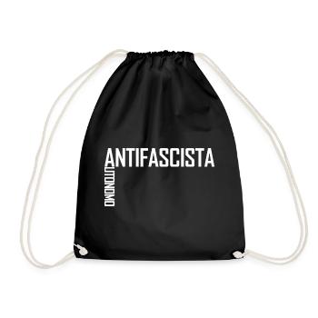 Autonomo Antifascista white - Turnbeutel - Schwarz - Vorne