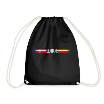 Danemark Drapeau / bannière 004 dessins ronds - Sac de sport léger - noir - Devant