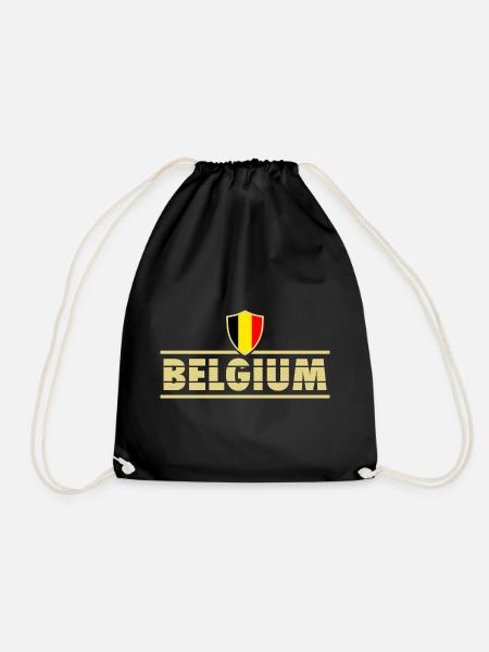 Fußball Flagge Fahne Belgique Belgien Belgium - Turnbeutel - Schwarz