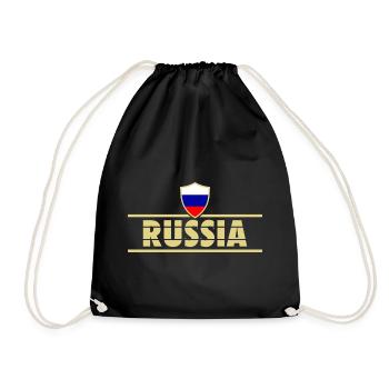 Drapeau de football Russie Soccer Russia - Sac de sport léger - noir - Devant