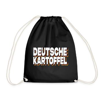Deutsche Kartoffel - Turnbeutel - Schwarz - Vorne