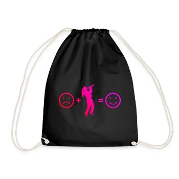 Trumpeter Jazz Trumpeter Trumpet Ladies Trumpets - Drawstring Bag - black - Front