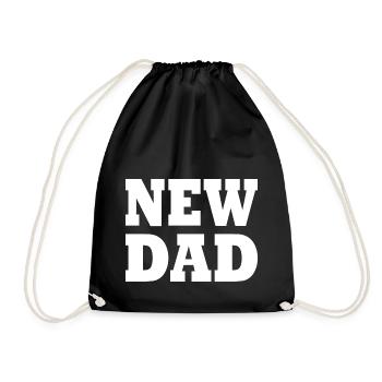 New dad - Drawstring Bag - black - Front