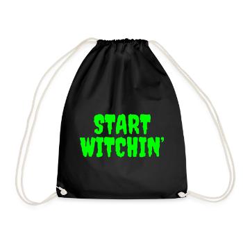 Vert vibrant Sorcière Phrase de début - Sac de sport léger - noir - Devant