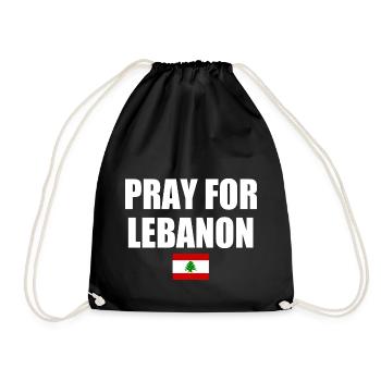 Pray for lebanon - Drawstring Bag - black - Front
