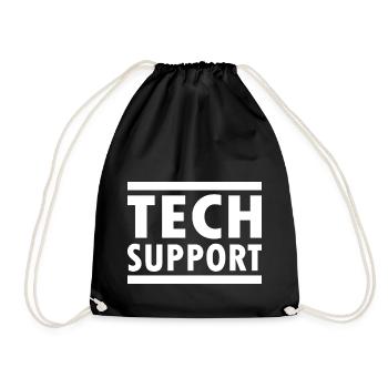 tech support - Drawstring Bag - black - Front