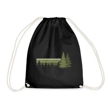 Forêt Arbres Nature Nature Amoureux Nature Conifère - Sac de sport léger - noir - Devant