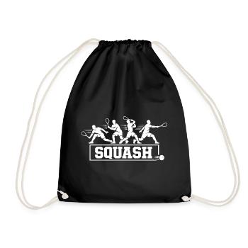 Retro Squash Spieler-Actionsequenz Silhouetten-Kunst - Turnbeutel - Schwarz - Vorne