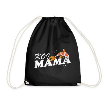 Koi Mama Proud Funny Fish Mom Pond Life - Drawstring Bag - black - Front