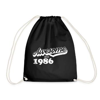 Génial depuis 1986 – Typographie rétro - Sac de sport léger - noir - Devant