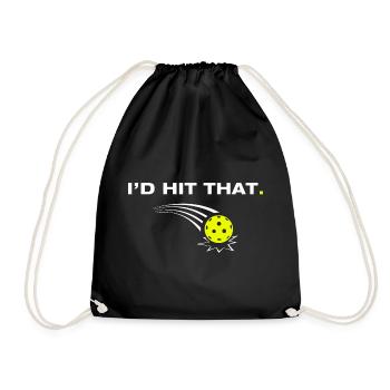 I'd hit that funny pickleball player - Drawstring Bag - black - Front