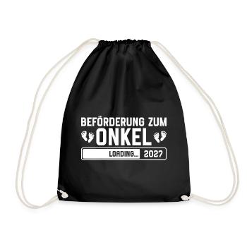 Promotion to Uncle 2027 loading - Drawstring Bag - black - Front