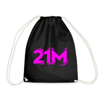 21M Bitcoin Supply Crypto Design21 Limit Million - Drawstring Bag - black - Front