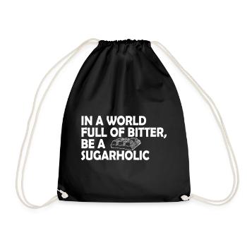 Sugarholic World Bold Tee - Drawstring Bag - black - Front