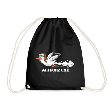 Air Furz One – furzangetriebene Möwe - Turnbeutel - Schwarz - Vorne