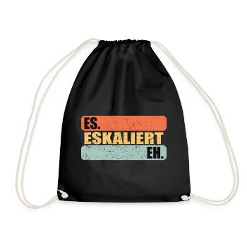 Es Eskaliert Eh - Turnbeutel - Schwarz - Vorne