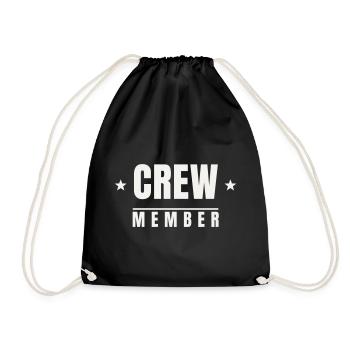 Crew Member Sterne Badge Team Staff Event Festival - Turnbeutel - Schwarz - Vorne