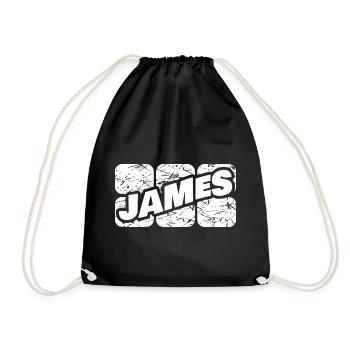 First name James - Drawstring Bag - black - Front