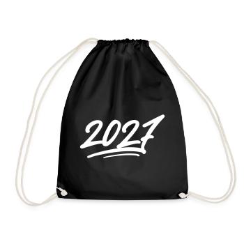 2027 Jahr - Turnbeutel - Schwarz - Vorne